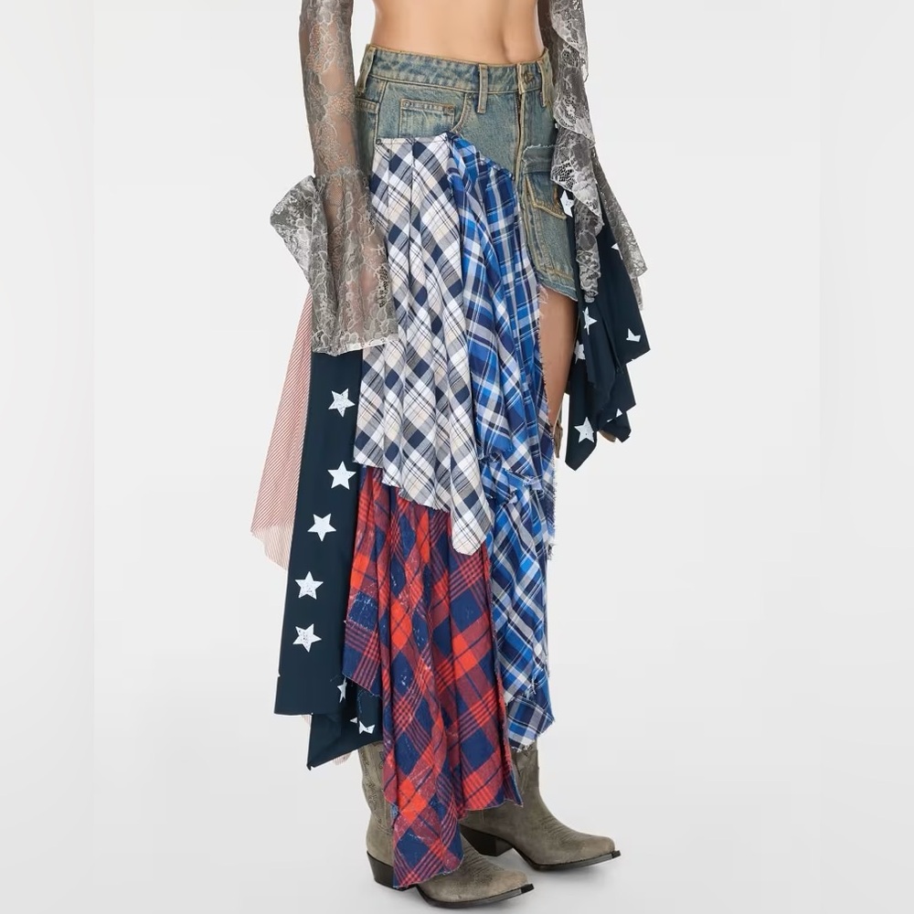 GUESS USA Patchwork denim skirt - retail price $990